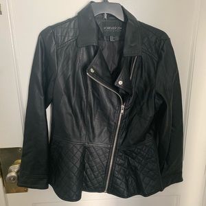 Forever21+ peplum leather jacket